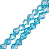 Crystal Lane Bicone 4mm Transparent Blue AB 2x7" Strand