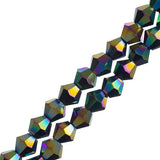 Crystal Lane Bicone 4mm Opaque Multi Iris 2x7" Strand