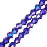 Crystal Lane Bicone 4mm Transparent Sapphire AB 2x7" Strand