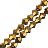 Crystal Lane Bicone 4mm Opaque Gold Iris 2x7" Strand
