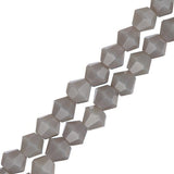 Crystal Lane Bicone 4mm Opaque Grey 2x7" Strand