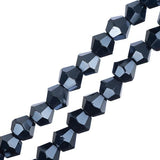 Crystal Lane Bicone 4mm Op Gunmetal Luster 2x7" Strand
