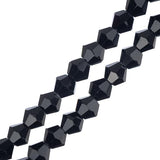Crystal Lane Bicone 4mm Opaque Black 2x7" Strand