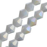 Crystal Lane Bicone 6mm Opaque White AB 2x7" Strand