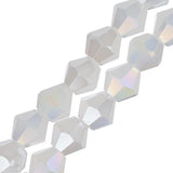 Crystal Lane Bicone 6mm Op White Matt AB 2x7" Strand