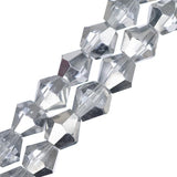 Crystal Lane Bicone 6mm Tr Half Silver Iris 2x7" Strand