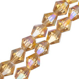 Crystal Lane Bicone 6mm Transparent Topaz AB 2x7" Strand