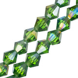 Crystal Lane Bicone 6mm Transparent Green AB 2x7" Strand