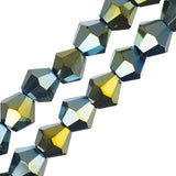 Crystal Lane Bicone 6mm Opaque Green Iris 2x7" Strand