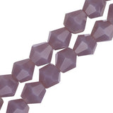 Crystal Lane Bicone 6mm Opaque Dark Purple 2x7" Strand