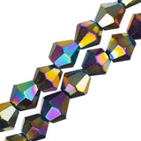 Crystal Lane Bicone 6mm Opaque Multi Iris 2x7" Strand