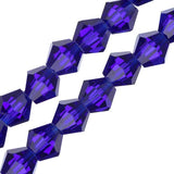 Crystal Lane Bicone 6mm Transparent Dark Sapphire 2x7" Strand