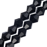 Crystal Lane Bicone 6mm Opaque Black 2x7" Strand