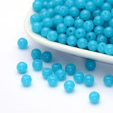 Round Plastic Beads 6mm Opaque Neon Blue 100/pk
