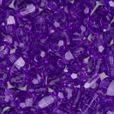 Faceted Plastic Beads 6mm Transparent Amethyst 1080/pk