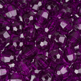 Faceted Plastic Beads 6mm Transparent Dark Amethyst 1080/pk