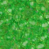 Faceted Plastic Beads 6mm Transparent Lime 1080/pk