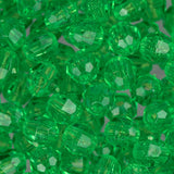 Faceted Plastic Beads 6mm Transparent Mint 1080/pk