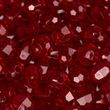 Faceted Plastic Beads 6mm Transparent Dark Ruby 1080/pk