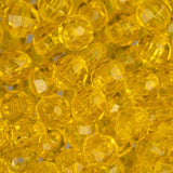 Faceted Plastic Beads 6mm Transparent Dark Yellow 1080/pk