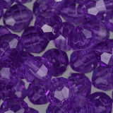 Faceted Plastic Beads 8mm Transparent Amethyst 900/pk