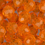 Faceted Plastic Beads 8mm Transparent Orange 900/pk
