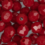Faceted Plastic Beads 8mm Opaque Red 900/pk