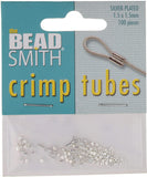 1.5mm Crimp Tubes Silver Plate 100/pk
