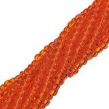 11/0 Czech Seed Beads #34942 Transparent Orange 6 Strand Hank