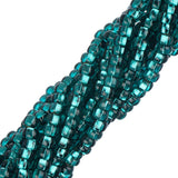 11/0 Czech Seed Beads #34982 Silver Lined Teal Green 6 Strand Hank