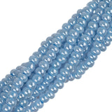 11/0 Czech Seed Beads #35010 Opaque Pearl Pale Blue Dyed 6 Strand Hank