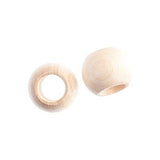 Czech Wood Barrel Beads 14x11mm Natural 10/pk