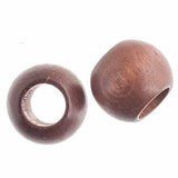 Czech Wood Barrel Beads 20x16mm Dark Brown 5/pk