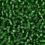 11/0 Toho Seed Beads #27B Silver Lined Grass Green 8-9g Vial