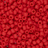 11/0 Toho Seed Beads #45F Opaque Frosted Pepper Red 8-9g Vial