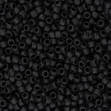 15/0 Toho Seed Beads #49F Opaque Frosted Jet 8-9g Vial