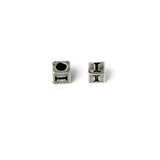 Metal Cube "I" Bead 7mm Antique Silver (Each)