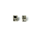 Metal Cube "L" Bead 7mm Antique Silver (Each)