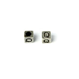 Metal Cube "Q" Bead 7mm Antique Silver (Each)