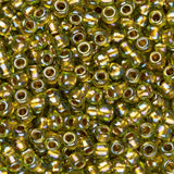 11/0 Toho Seed Beads #996 Gold Lined Rainbow Peridot 8-9g Vial