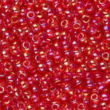 11/0 Toho Seed Beads #165B Transparent Rainbow Siam Ruby 8-9g Vial