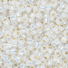 11/0 Toho Seed Beads #2100 Silver Lined Milky White 8-9g Vial