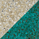11/0 Toho Seed Beads #PF2701S Silver Lined Crystal / Glow Blue 8-9g Vial