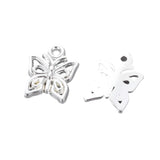 Butterfly Metal Charm 15x13mm Silver 5/pk