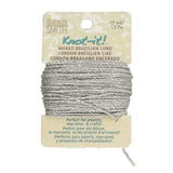 Knot It 1mm Waxed Brazilian Cord Metallic Silver 15yd