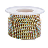 Metal Rhinestone Banding Metal 2mm Gold AB 10yd/pk