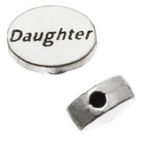 Metal Oval "Daughter" Bead 8x11mm Antique Silver (Each)