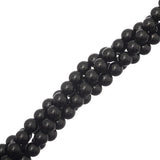 Black Onyx Beads 6mm Round Grade A (Natural) 15-16" Strand