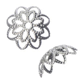 10mm Silver Filligree Bead Caps 50/pk