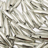 Spaghetti Beads Metallic Silver 50/pk